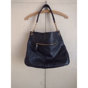 Cuore & Pelle Purse Black Leather Bag Shoulder Large Tote Chain Business Casual